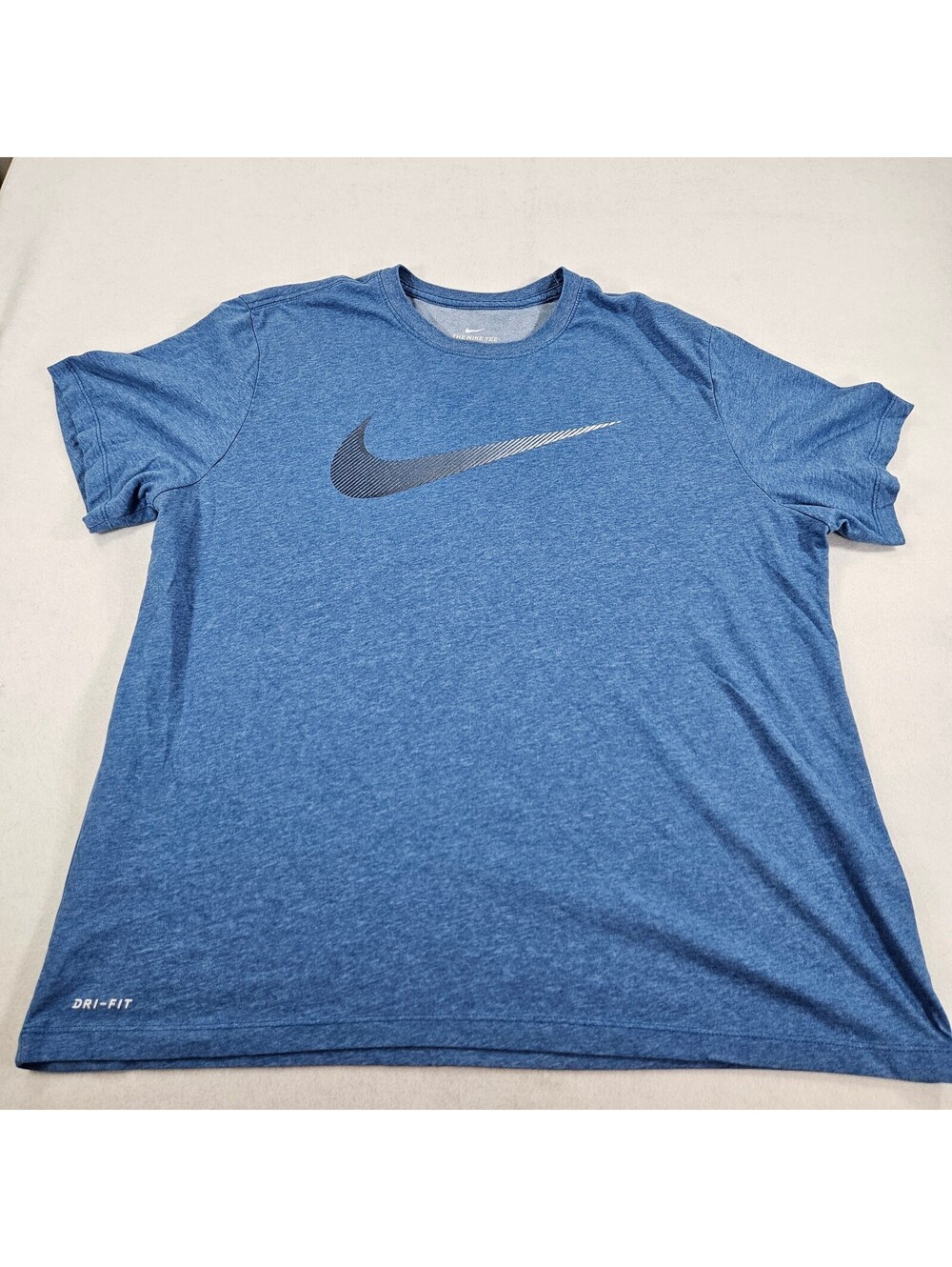 Nike Dri-FIT Mens XXL Blue Heather Swoosh Logo Short Sleeve T Shirt 2XL